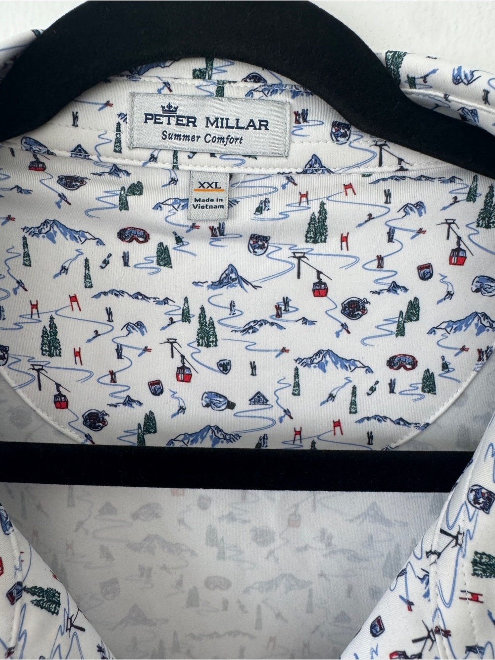 Peter Millar Summer Comfort XXL Performance Polo - Crosby Club - Ski Print - Picture 4 of 8